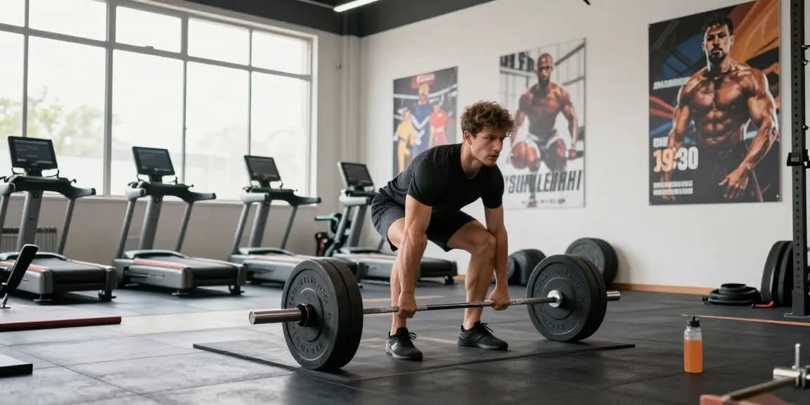 Global Pharma Steroids - Athlet, der im Fitnessstudio mit Gewichten trainiert, um Leistung zu steigern.