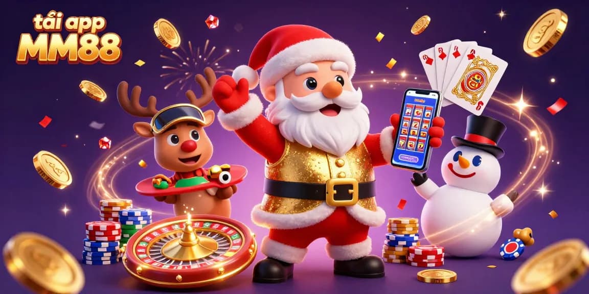 Experience interactive fun with tải app MM88, featuring playful characters in a vibrant casino setting.