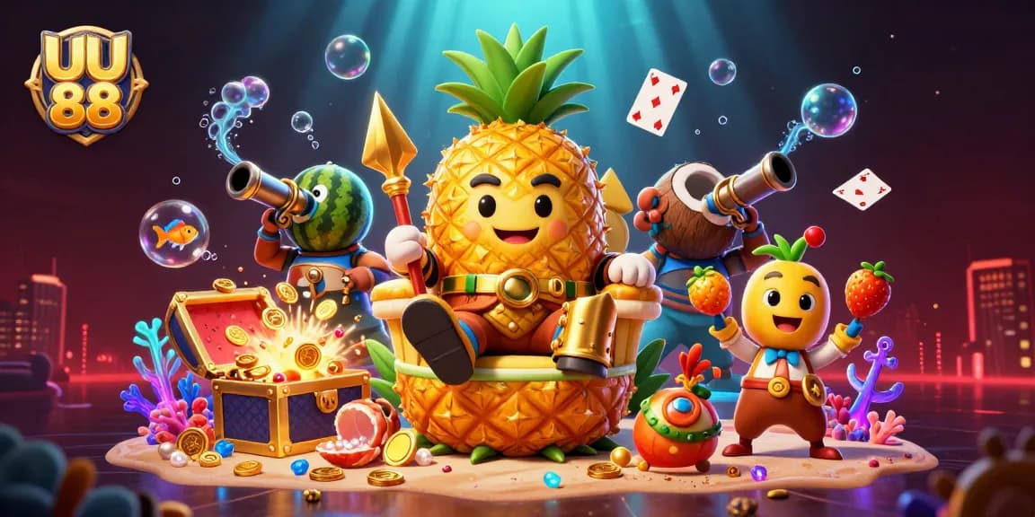 Experience the vibrant world of UU 88 as you explore jackpot opportunities in a colorful casino scene.