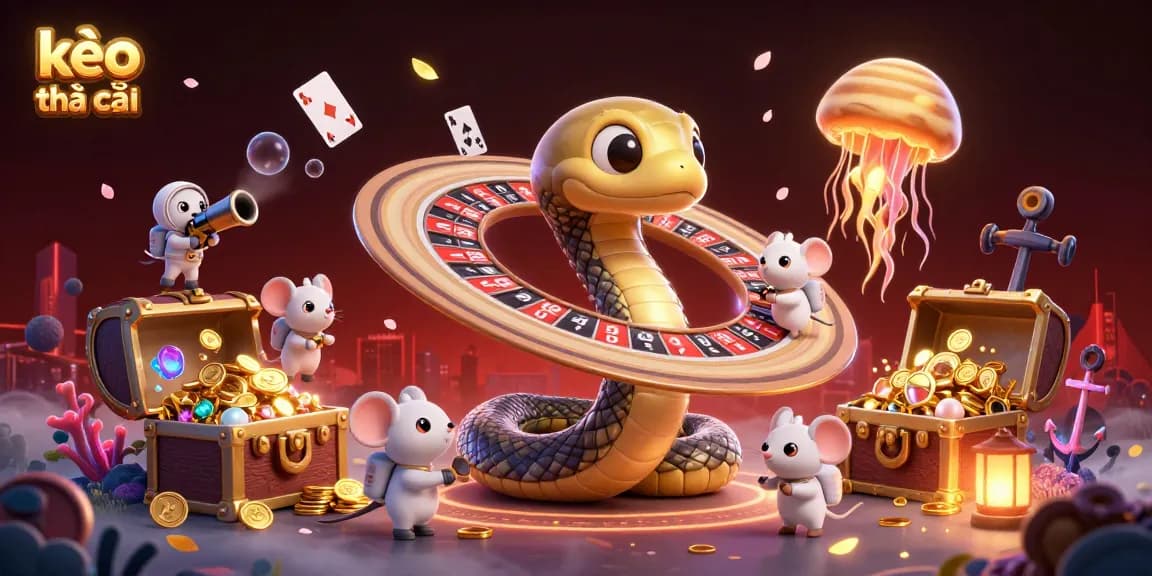 Experience kèo nhà cái with interactive astronaut mice betting on a cosmic roulette wheel.