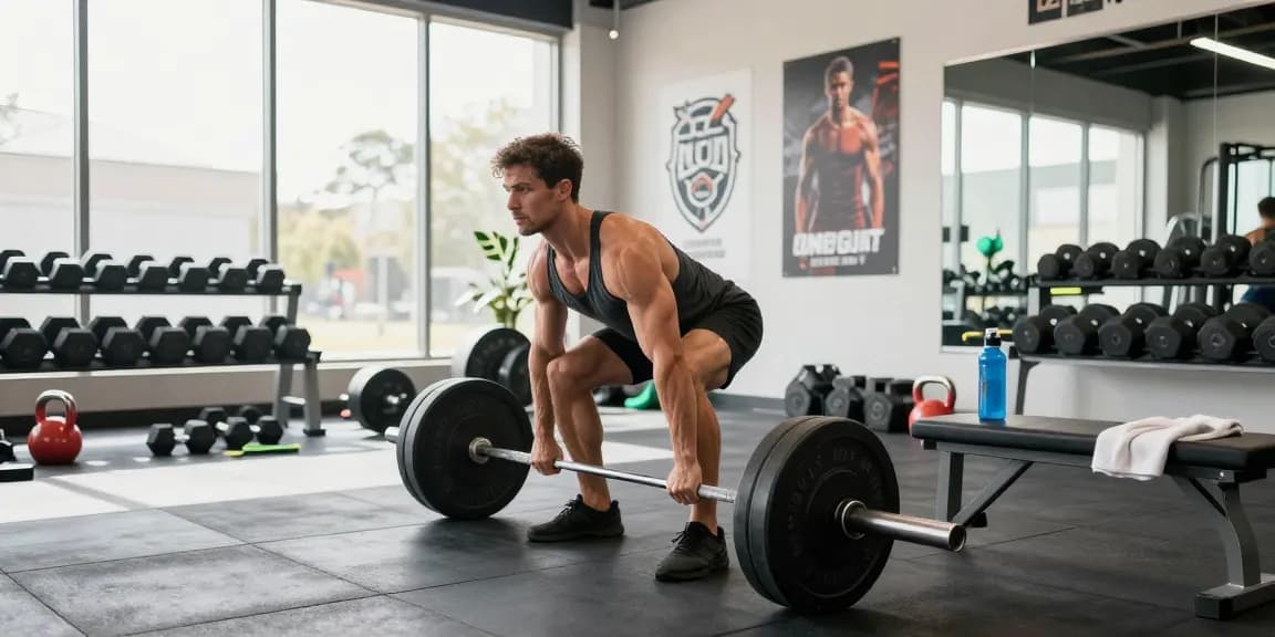 Anabolika kaufen: Krafttraining im Fitnessstudio mit Gewichten und Equipment.