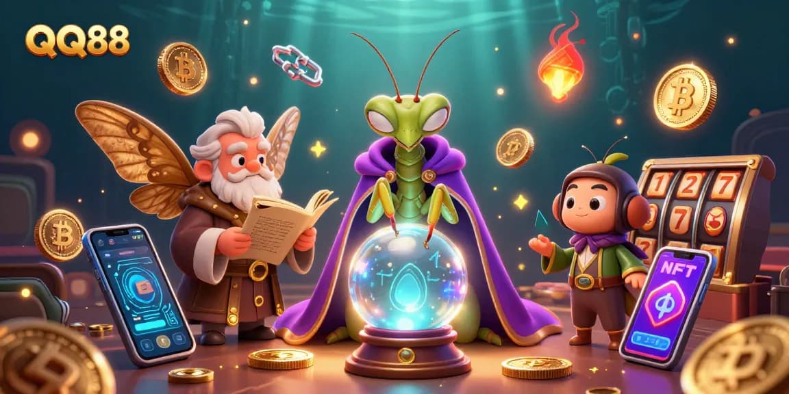 Engage in exciting gameplay with QQ88's vibrant casino world featuring stunning fortune tellers and mystical elements.