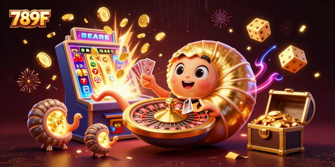 Join the thrill at 789F, where a giant nautilus and winning slots collide in vibrant gambling fun!