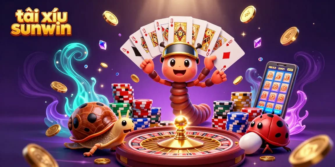 Experience thrilling chơi tài xỉu sunwin with vibrant characters and casino elements in an engaging 3D scene.