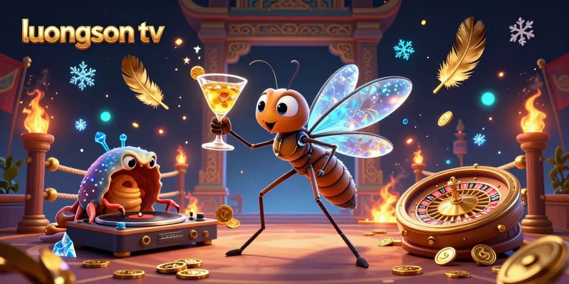 Experience thrilling gambling action with luongson tv's engaging 3D casino illustration featuring dynamic characters and elements.