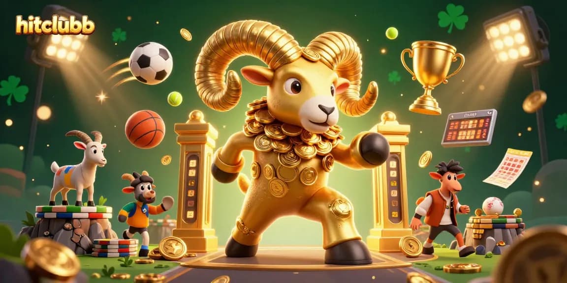 Engage in dynamic gambling action with hitclubb at an exciting casino scene featuring a golden ram.