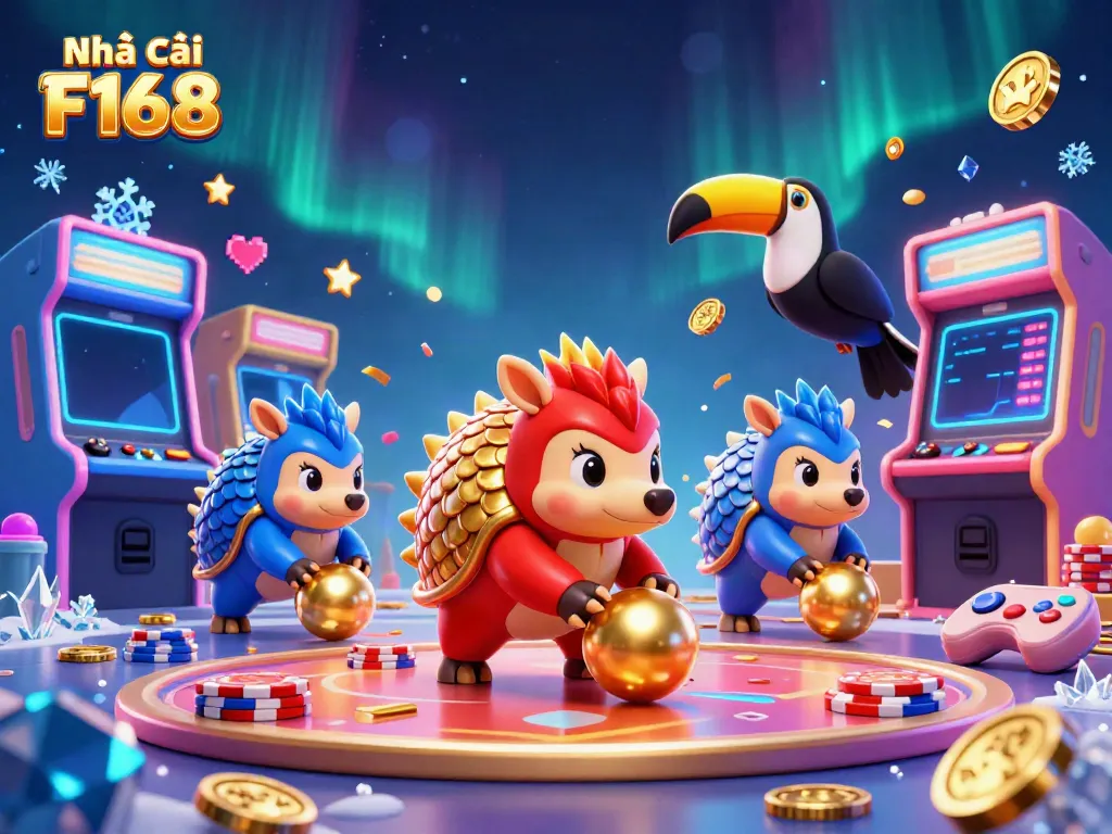 Engage with the fun and excitement of Nhà cái F168 featuring colorful elements of gaming and casino.