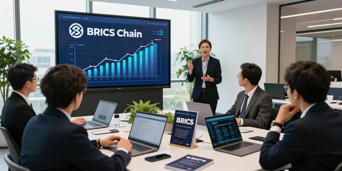 Engaged audience discussing to buy in BRICS crypto at finance technology conference, showcasing blockchain innovations.