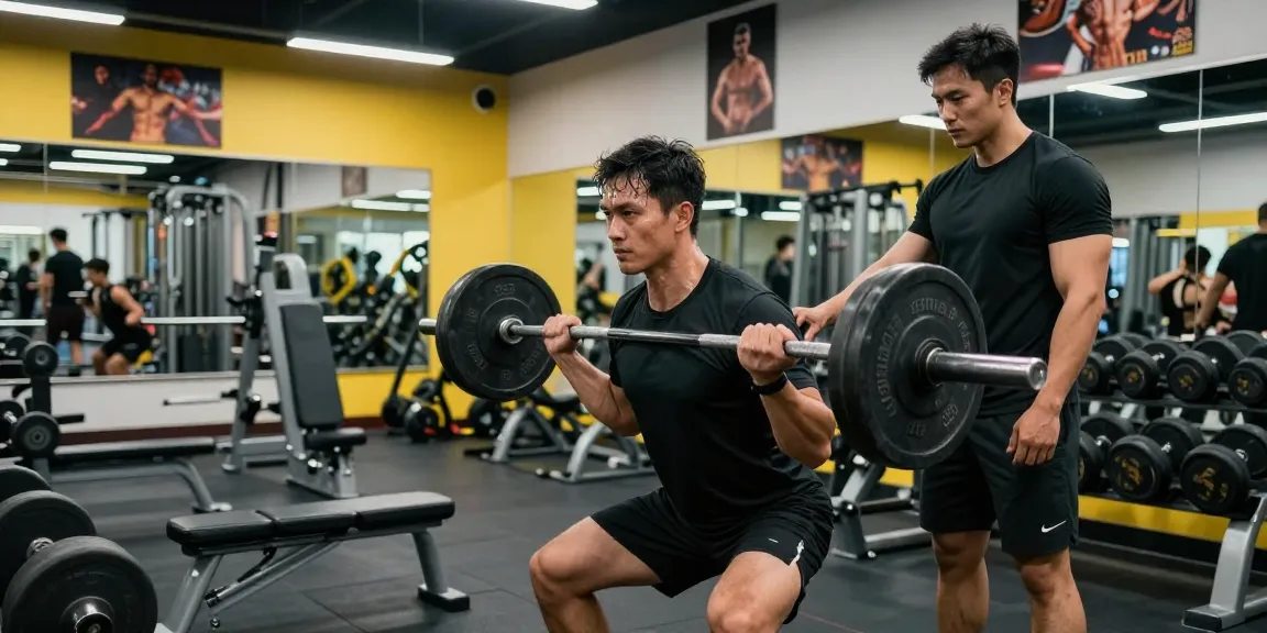 Engagierter Athlet hebt Gewichte, um die Leistung mit Prime Pharma Steroiden in einer dynamischen Fitnessumgebung zu verbessern.
