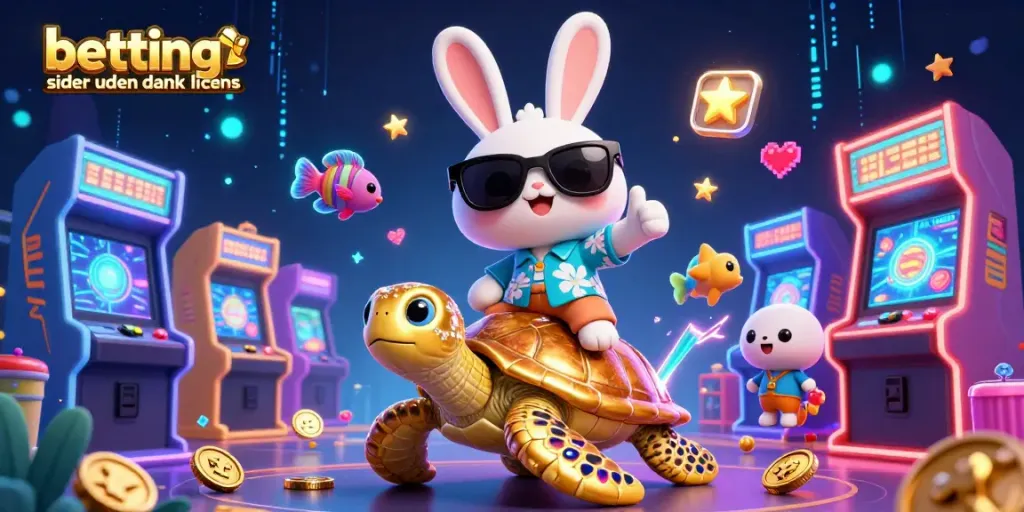 Engage with betting sider uden dansk licens featuring a lucky rabbit and golden sea turtle in a vibrant scene.