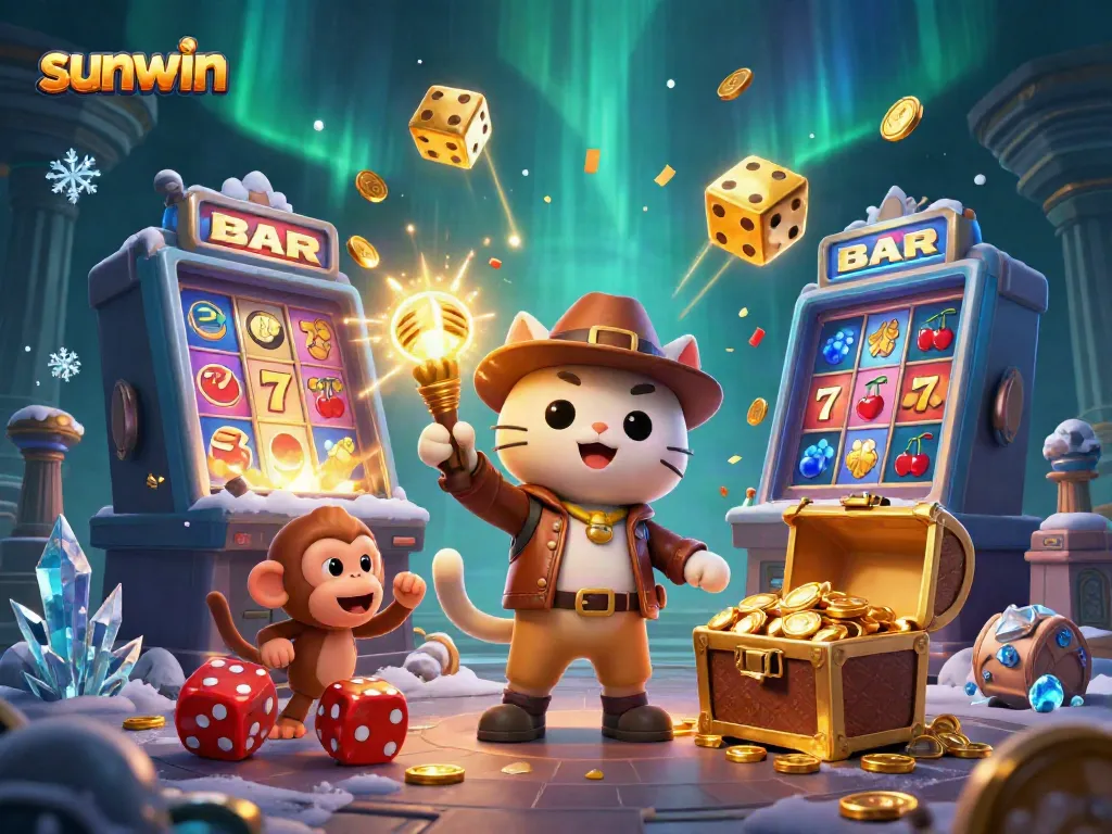Experience thrilling casino adventures with the sunwin explorer and monkey discovering jackpot treasures.