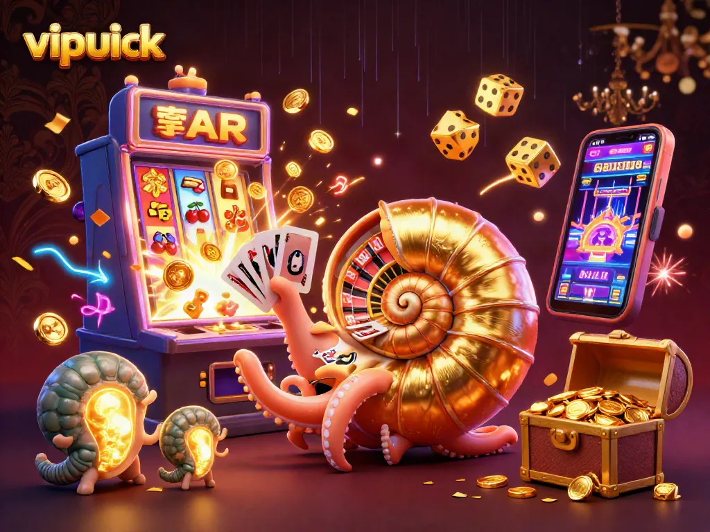 Experience the thrill of vipluck with a vibrant casino scene showcasing exciting games and jackpots.