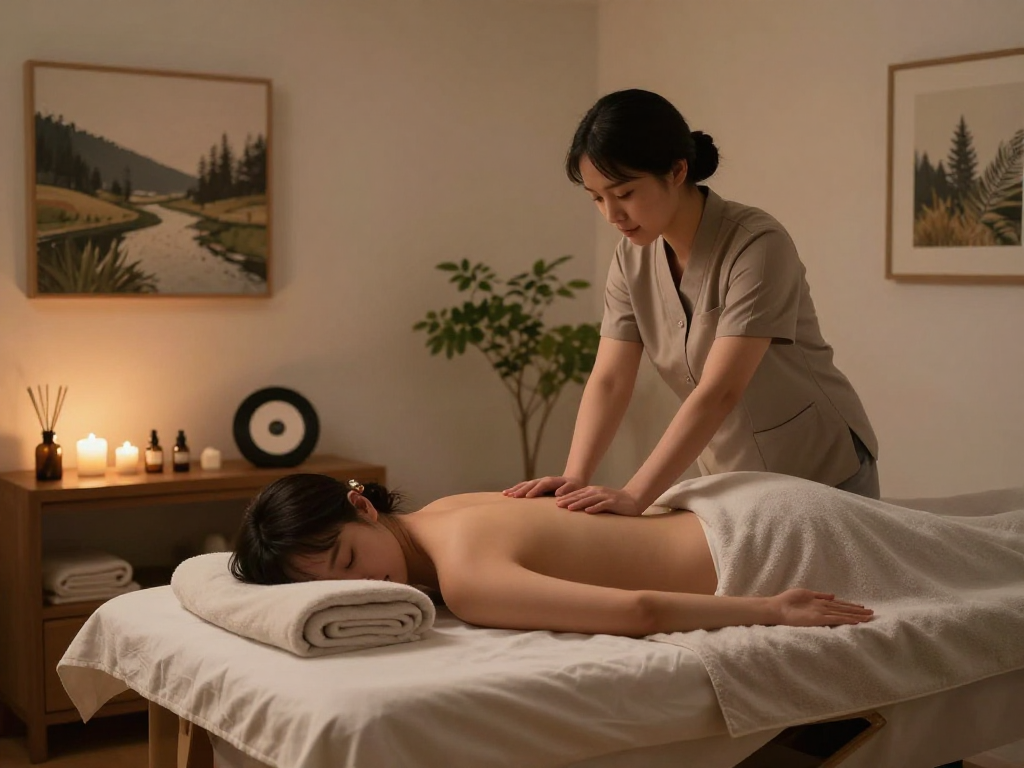 Experience a calming 서울출장마사지 in a serene private spa relaxation room.