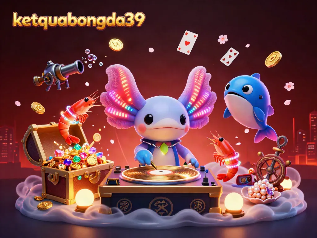 Watch the vibrant scene with ketquabongda39 characters and underwater themes engaging in playful gambling activities.