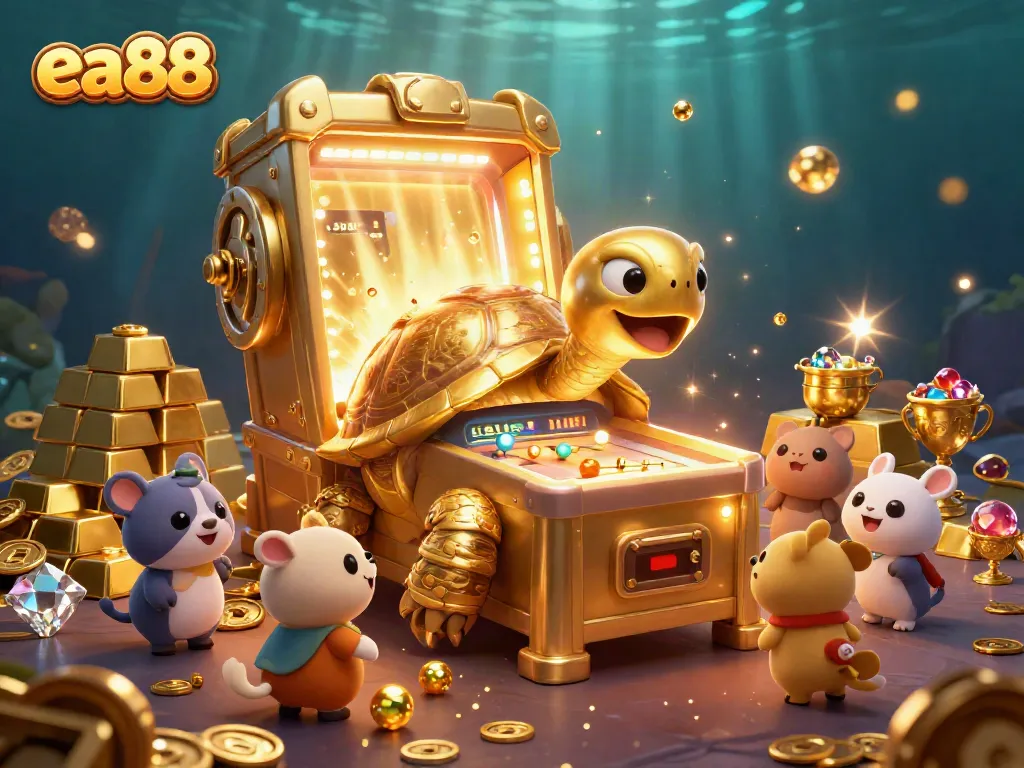 Trải nghiệm với ea88 cùng con rùa vàng khổng lồ trong thế giới casino lung linh.