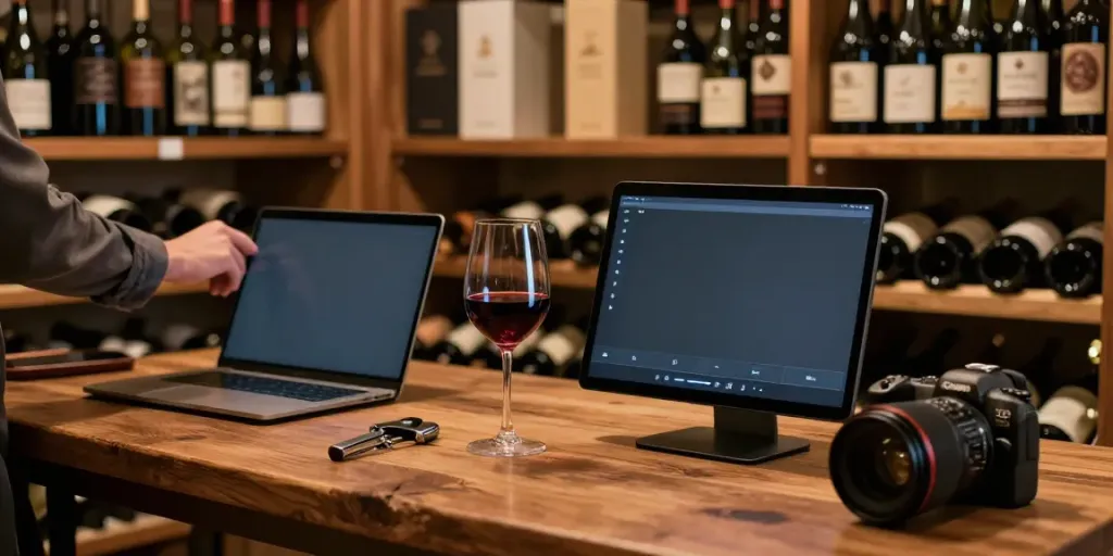 Die Wein app ermöglicht die Organisation von Weinen in einem stilvollen Weinkeller.