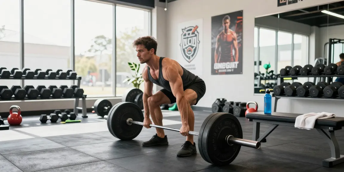 Anabolika kaufen: Krafttraining im Fitnessstudio mit Gewichten und Equipment.