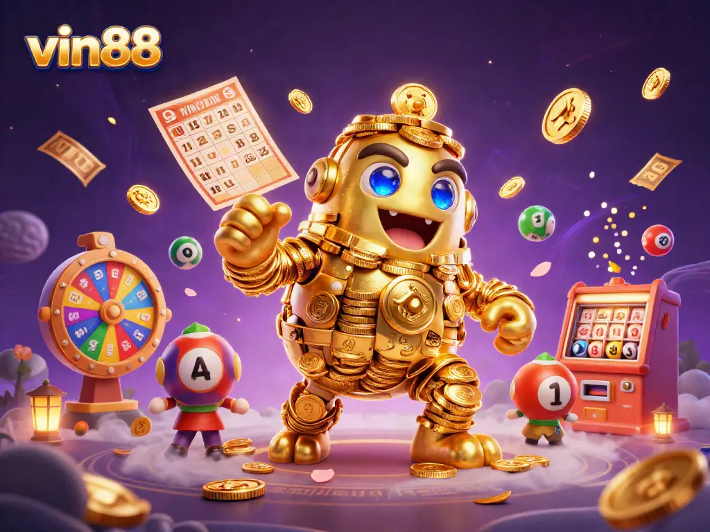 Experience thrilling gameplay with vin88's vibrant and dynamic lottery and casino elements!