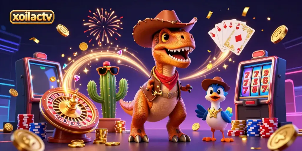 Xoilactv offers thrilling gaming experiences with vibrant graphics and dynamic action in this colorful scene.