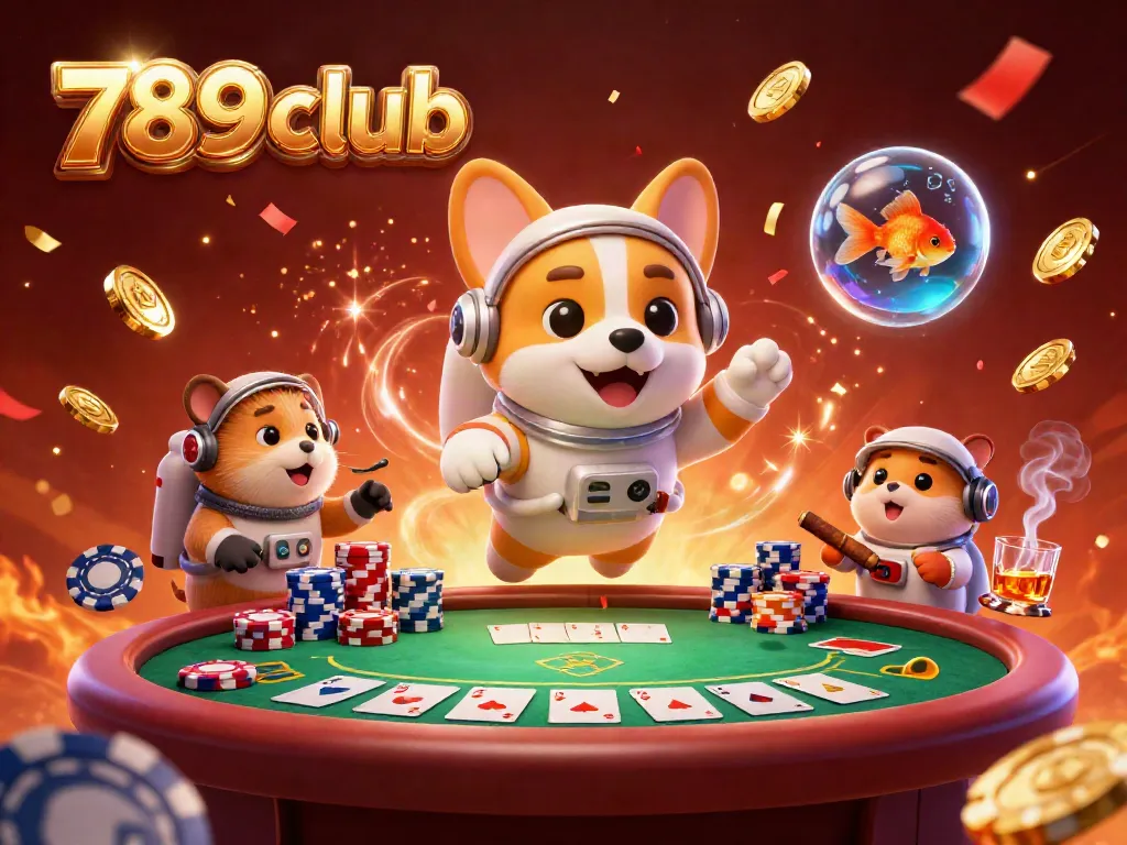 Engage with 789club's dynamic casino environment illustrated with playful characters.