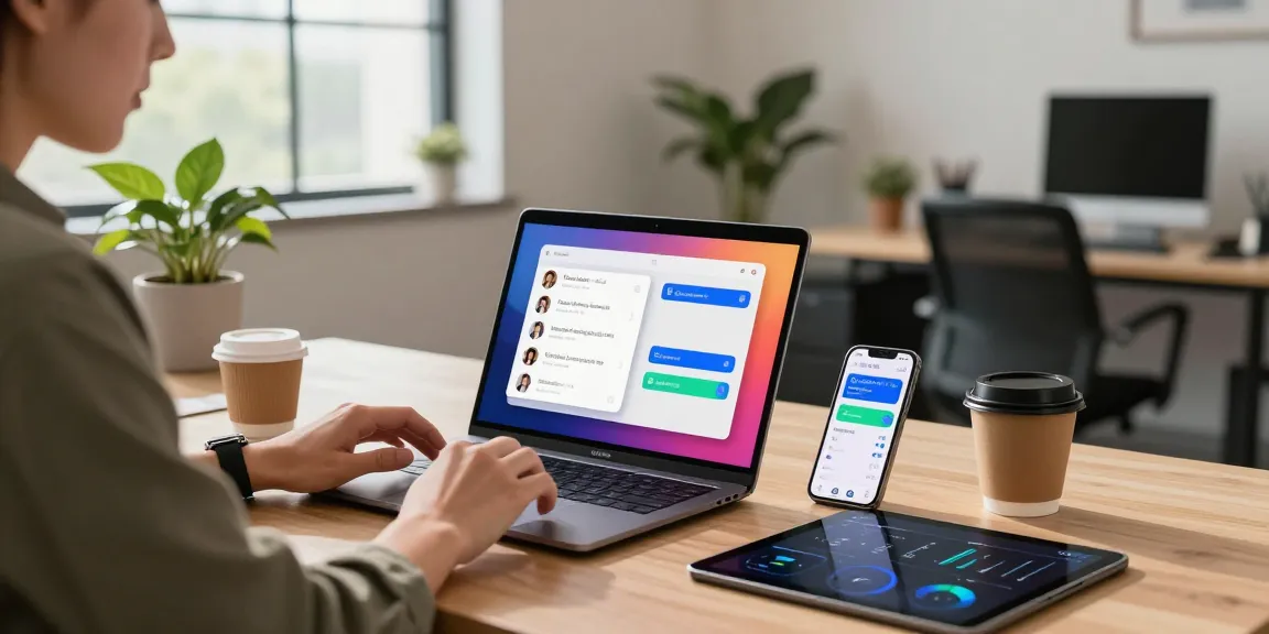 Engaging digital communication scene with https://sc88.chat/ interface on laptop in a modern workspace.