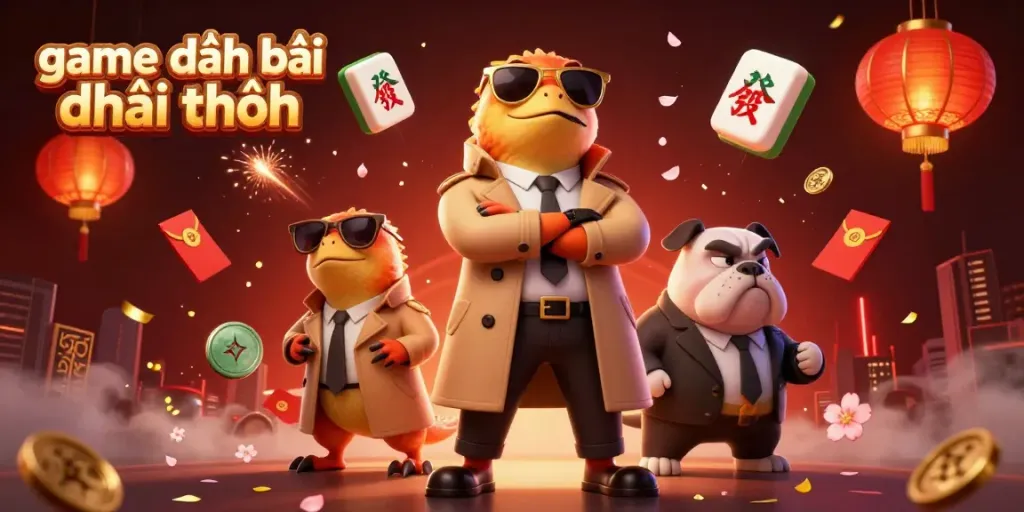 Experience game đánh bài đổi thưởng with animated characters engaging in lively casino activities.