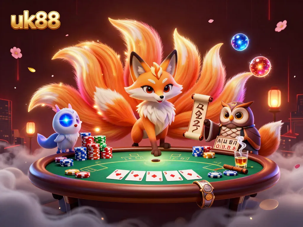 Experience thrilling poker action at UK88 with vibrant visuals and engaging characters.