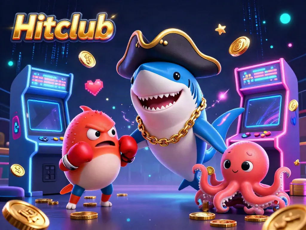Engage with the Hitclub gaming experience featuring dynamic casino elements and vivid characters.