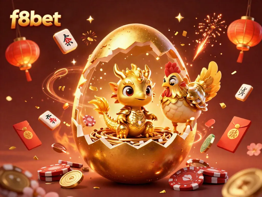 Experience f8bet's exciting online casino with a dazzling golden dragon scene.