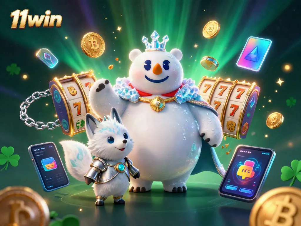 Experience thrilling jackpot excitement with 11win in a vibrant casino scene featuring dynamic slot reels and playful characters.