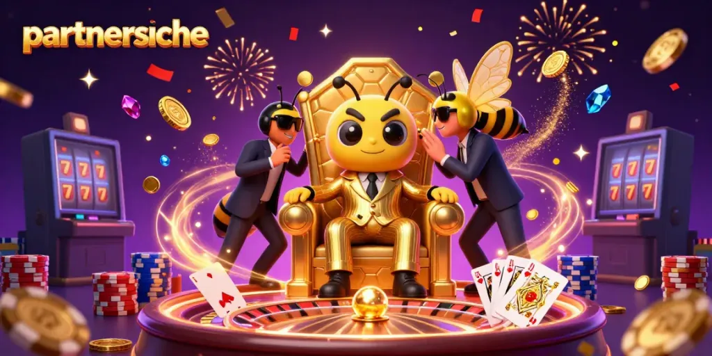 Experience partnersuche with an engaging casino theme featuring a bumblebee mob boss and his entourage.
