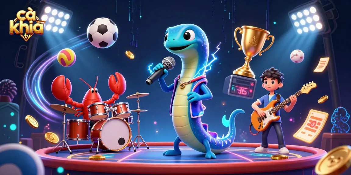 Experience the thrill with cà khịa tv showcasing an electric eel DJ amidst vibrant underwater casino elements.