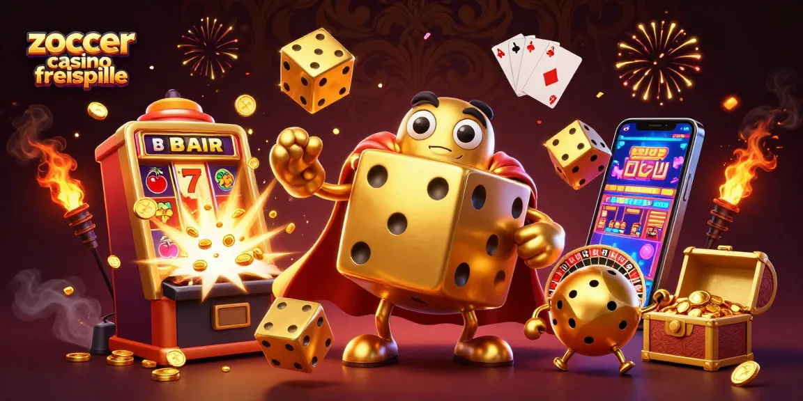 Zoccer Casino Freispiele genießen im aufregenden Spielumfeld mit goldenen Würfeln, Spielautomaten und mehr.
