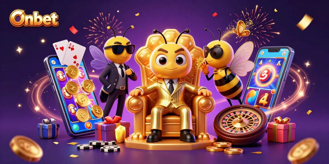 Experience thrilling gameplay on Onbet with a buzzing casino scene capturing vibrant slot action.
