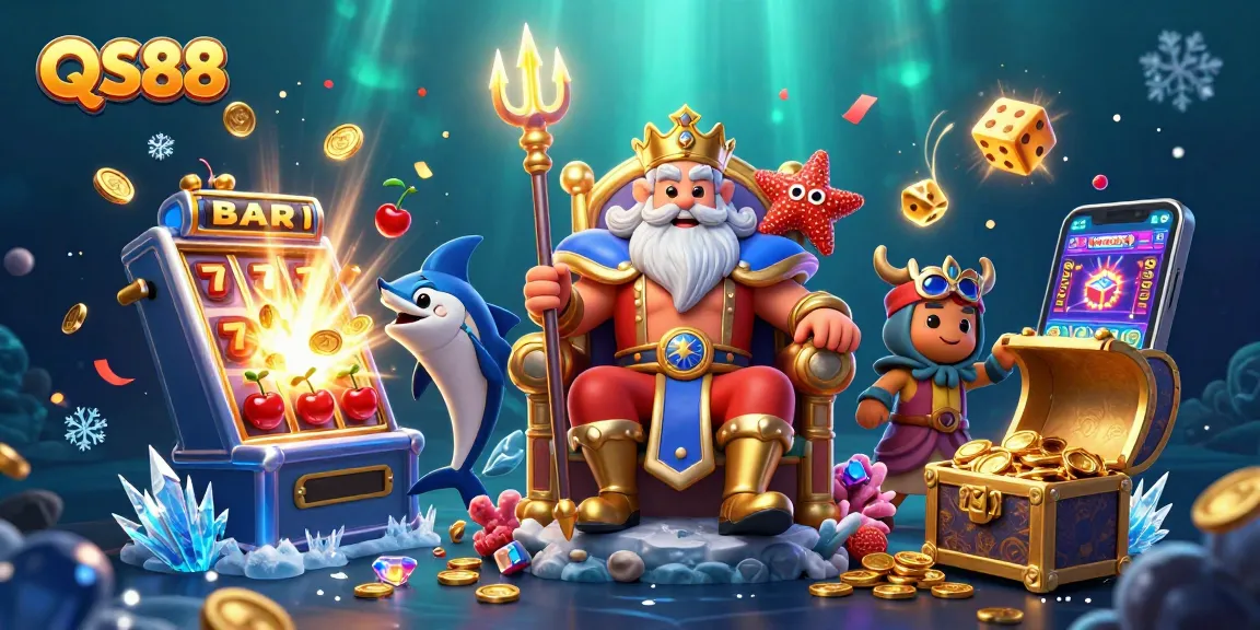Experience jackpot thrills at QS88 with Neptune and a colorful casino scene.
