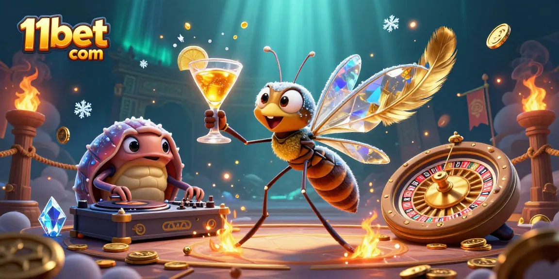Experience thrilling gameplay with 11bet com's vibrant casino mascot and dynamic elements.