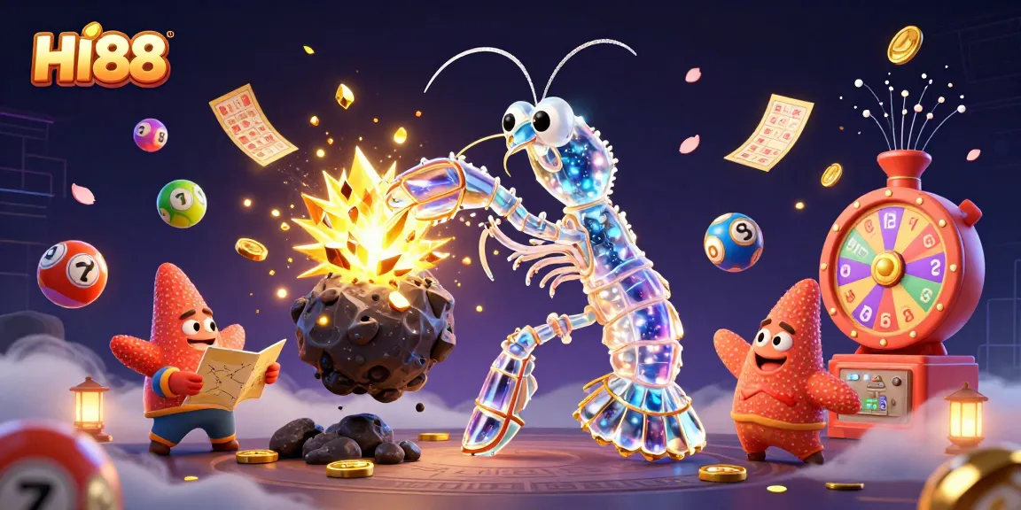 Engage in exciting HI88 lottery action with colorful elements flying around, showcasing vibrant gameplay.