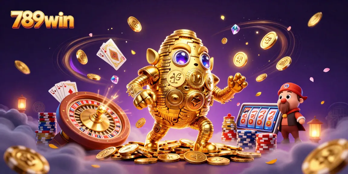 Experience the thrilling games at 789win, featuring a dynamic scene of colorful casino elements.