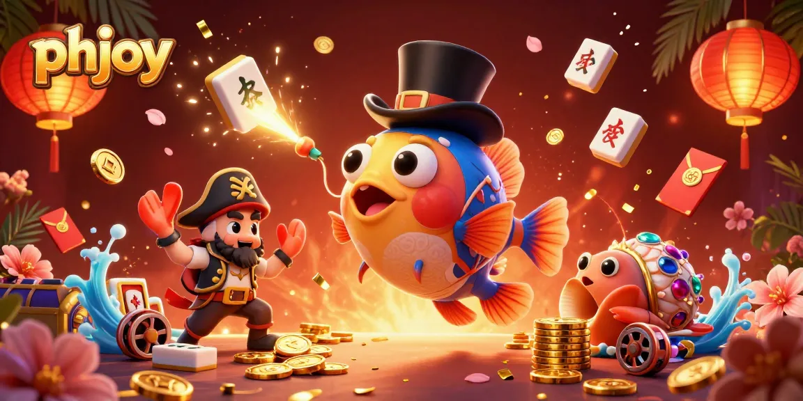 phjoy shines while deep-sea anglerfish attracts golden coins among vibrant casino elements.