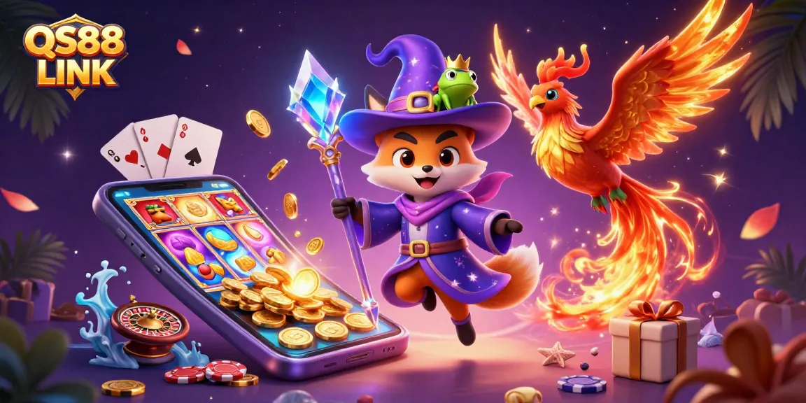Engage with the exciting QS88 LINK through vibrant gaming elements and enchanting characters.