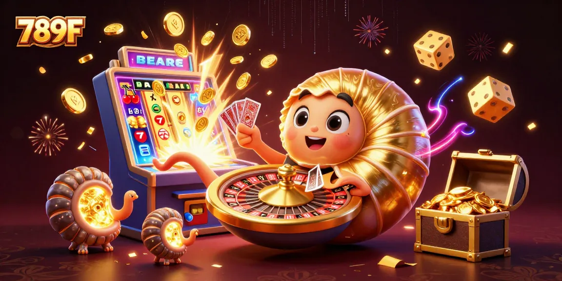 Join the thrill at 789F, where a giant nautilus and winning slots collide in vibrant gambling fun!