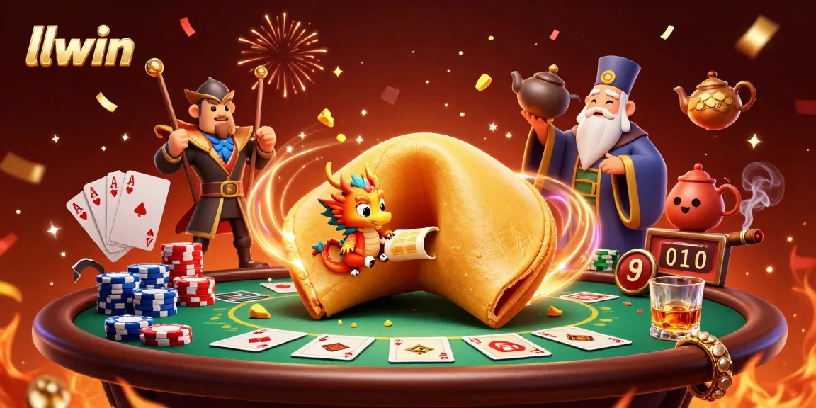 Experience the thrill at llwin as a wise dragon guards golden fortunes amidst a vibrant casino scene.