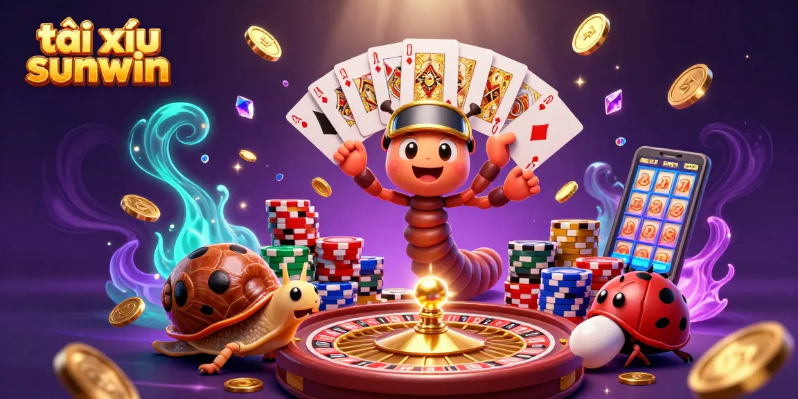 Experience thrilling chơi tài xỉu sunwin with vibrant characters and casino elements in an engaging 3D scene.
