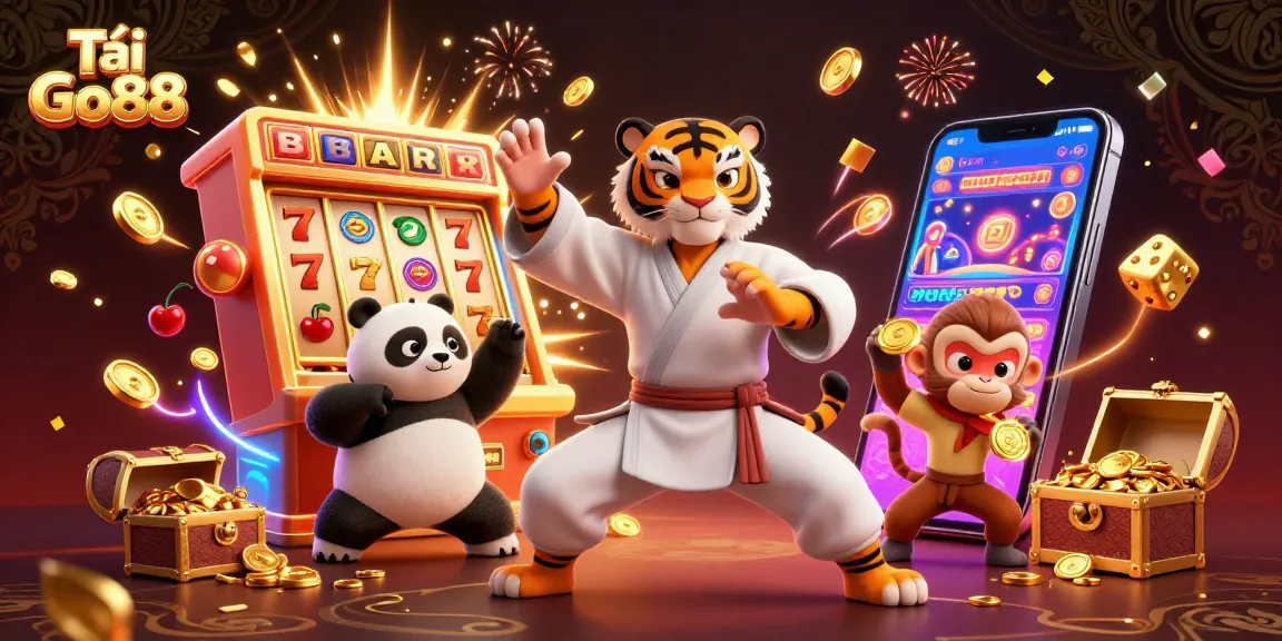 Experience excitement with Tải Go88 as the kung fu tiger and friends celebrate a jackpot win!
