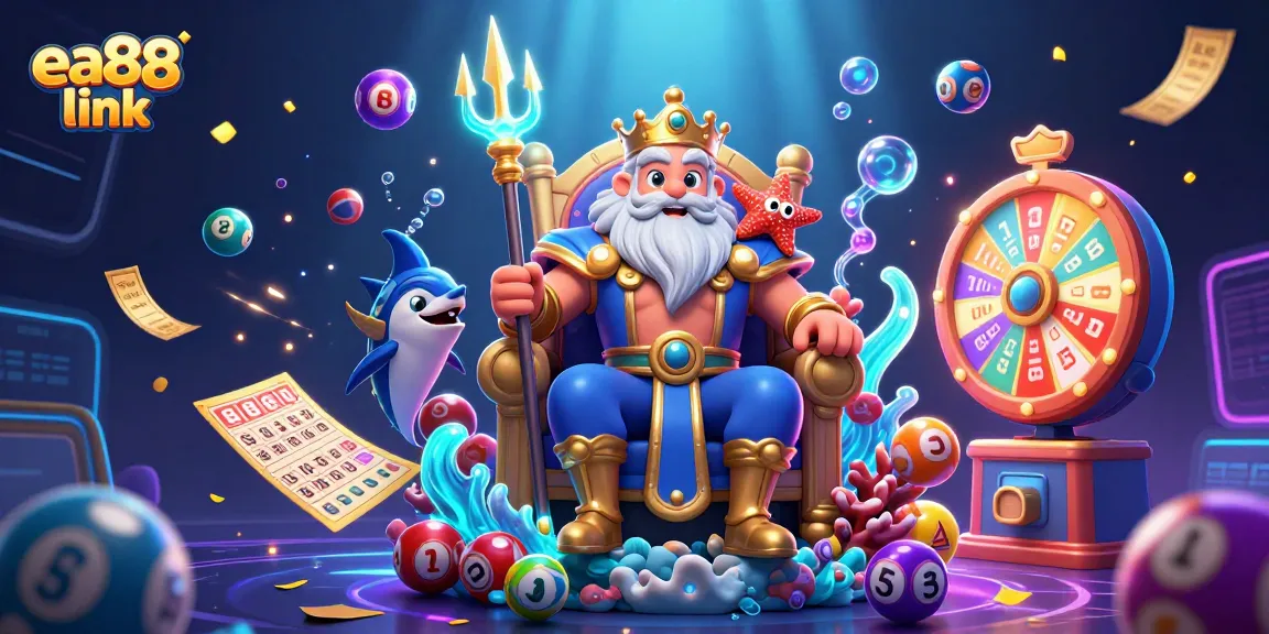 Play exciting games at ea88 link while winning prizes in this vibrant 3D casino scene.