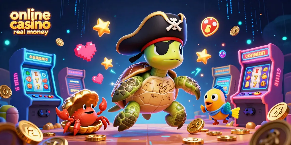 Engage in thrilling gameplay at an online casino real money, featuring vibrant 3D characters and gaming elements.